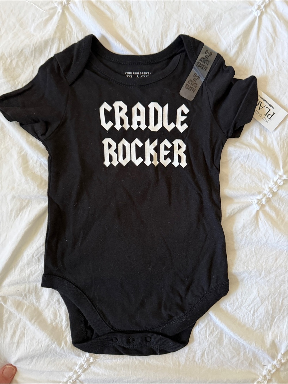 The Children's Place Black "Cradle Rocker" Baby One-Piece Bodysuit